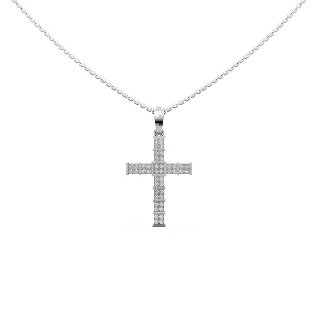 PMG JEWELS Sterling Silver Cross Spirit Pendant Necklace with CZ Diamond, 925 Silver Chain | Gifts for Women & Girls | Wedding and Gifts