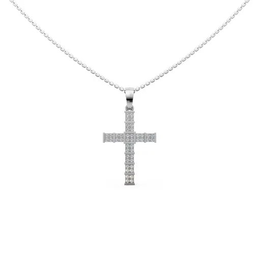 PMG JEWELS Sterling Silver Cross Spirit Pendant Necklace with CZ Diamond, 925 Silver Chain | Gifts for Women & Girls | Wedding and Gifts